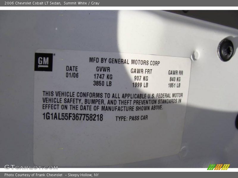 Summit White / Gray 2006 Chevrolet Cobalt LT Sedan