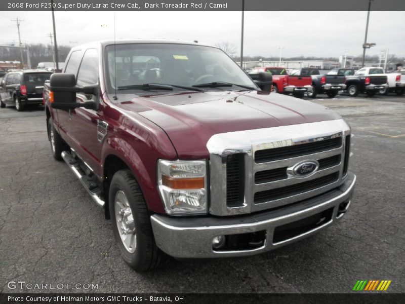 Dark Toreador Red / Camel 2008 Ford F250 Super Duty Lariat Crew Cab