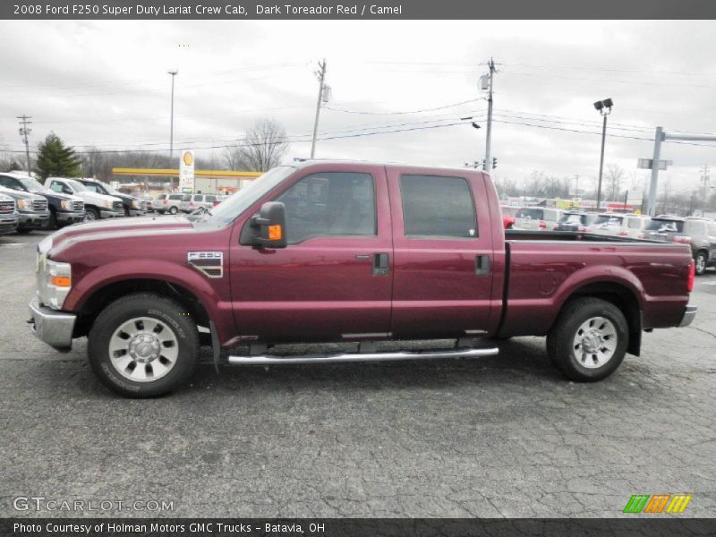 Dark Toreador Red / Camel 2008 Ford F250 Super Duty Lariat Crew Cab