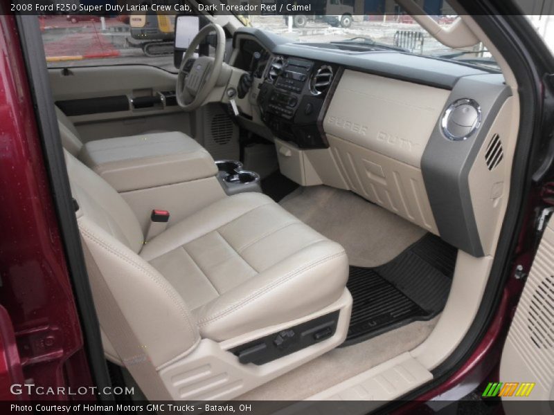 Dark Toreador Red / Camel 2008 Ford F250 Super Duty Lariat Crew Cab