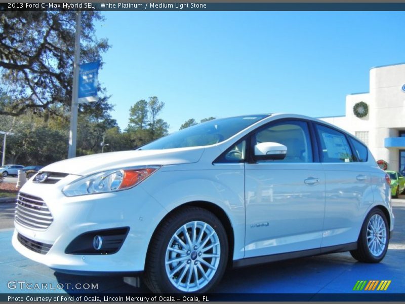 White Platinum / Medium Light Stone 2013 Ford C-Max Hybrid SEL