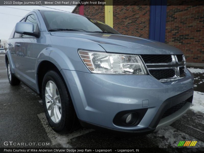 Winter Chill Pearl / Black/Light Frost Beige 2013 Dodge Journey SXT