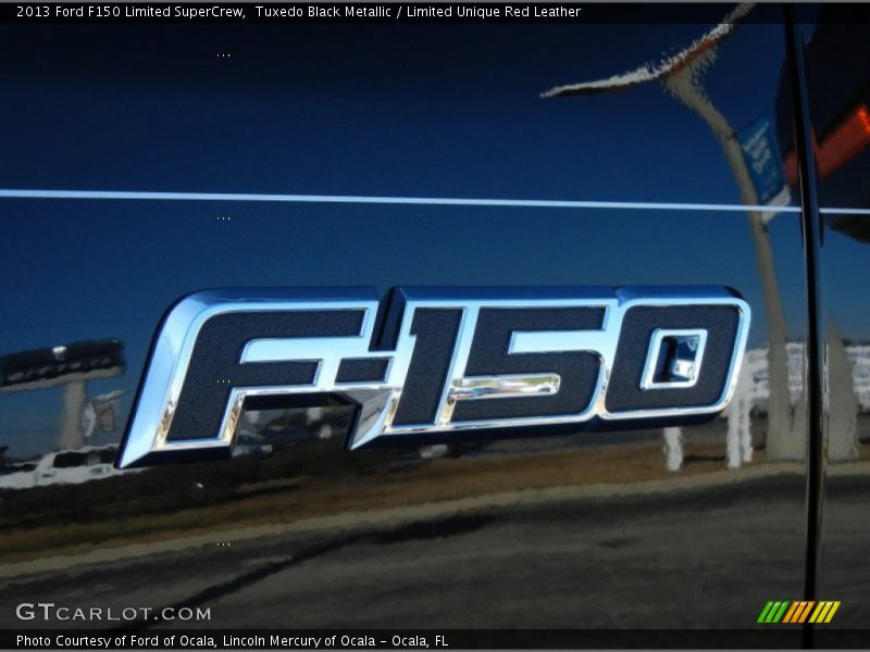Tuxedo Black Metallic / Limited Unique Red Leather 2013 Ford F150 Limited SuperCrew
