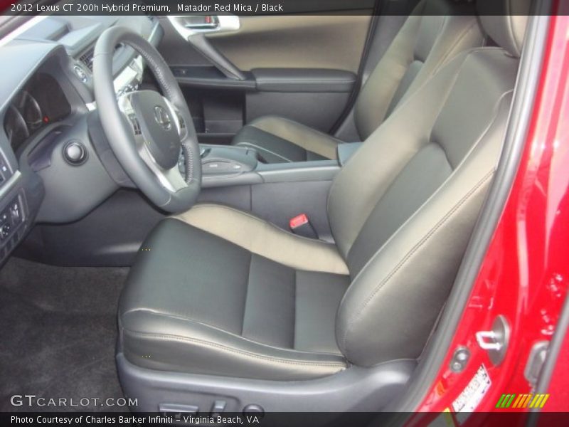 Front Seat of 2012 CT 200h Hybrid Premium
