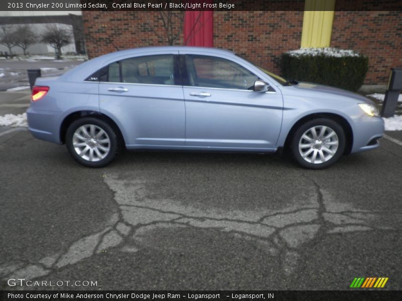 Crystal Blue Pearl / Black/Light Frost Beige 2013 Chrysler 200 Limited Sedan