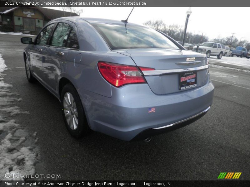 Crystal Blue Pearl / Black/Light Frost Beige 2013 Chrysler 200 Limited Sedan