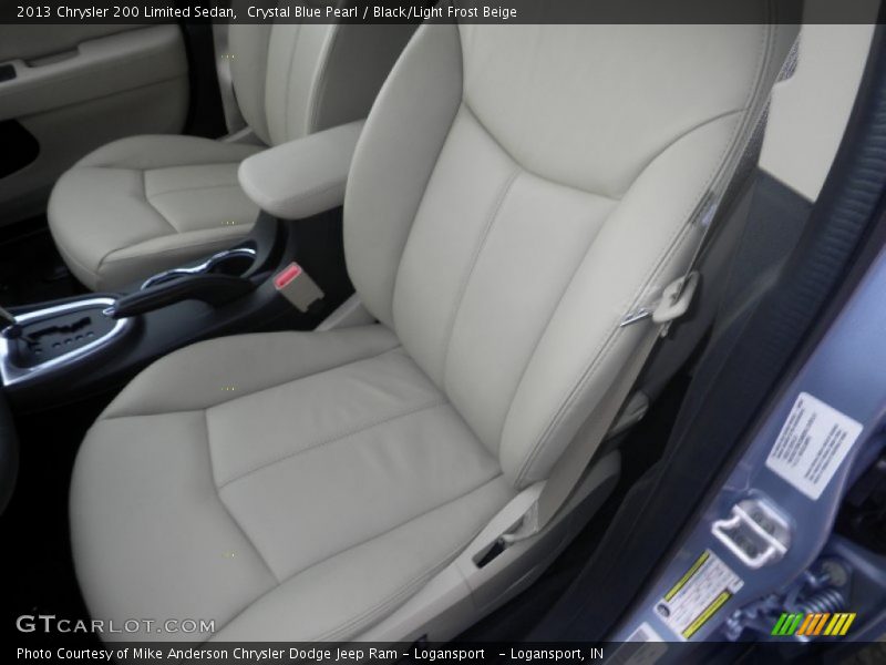 Crystal Blue Pearl / Black/Light Frost Beige 2013 Chrysler 200 Limited Sedan