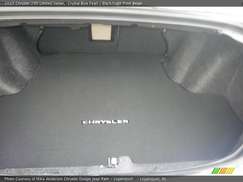 Crystal Blue Pearl / Black/Light Frost Beige 2013 Chrysler 200 Limited Sedan