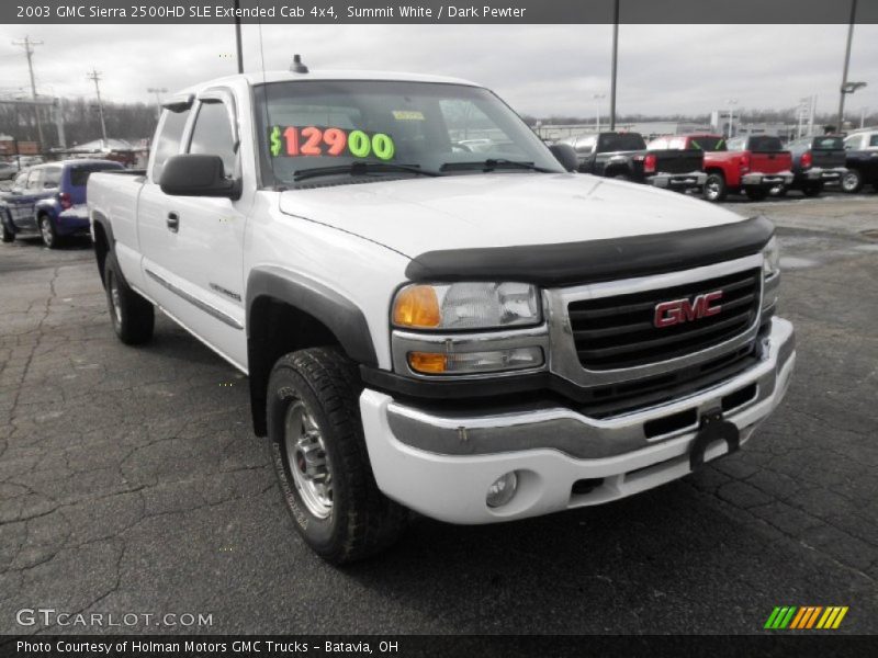 Summit White / Dark Pewter 2003 GMC Sierra 2500HD SLE Extended Cab 4x4