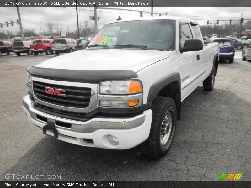 Summit White / Dark Pewter 2003 GMC Sierra 2500HD SLE Extended Cab 4x4
