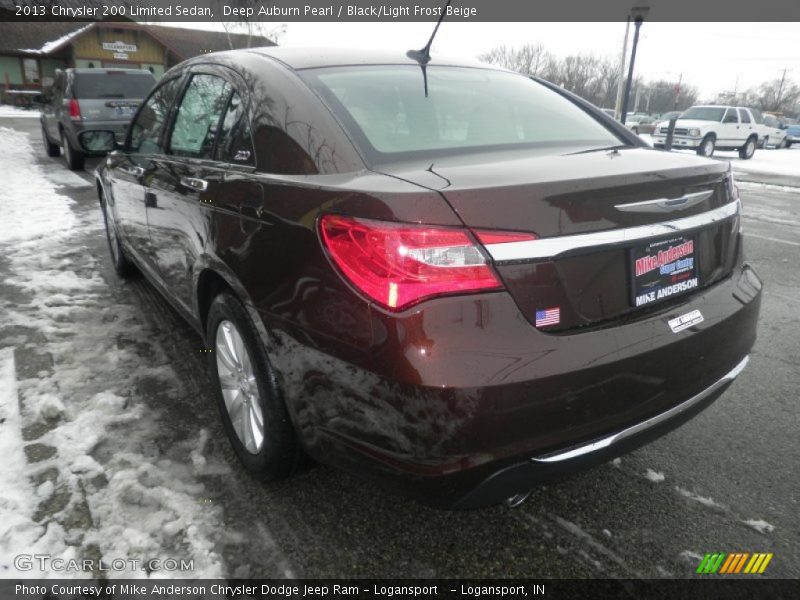 Deep Auburn Pearl / Black/Light Frost Beige 2013 Chrysler 200 Limited Sedan