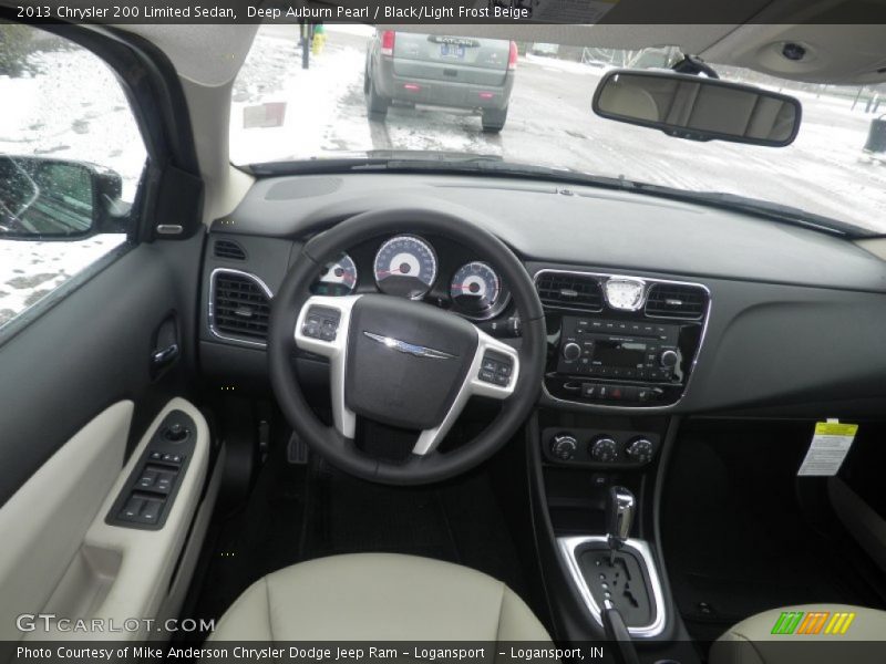 Deep Auburn Pearl / Black/Light Frost Beige 2013 Chrysler 200 Limited Sedan