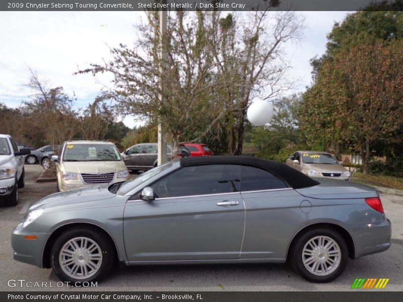 Steel Silver Metallic / Dark Slate Gray 2009 Chrysler Sebring Touring Convertible