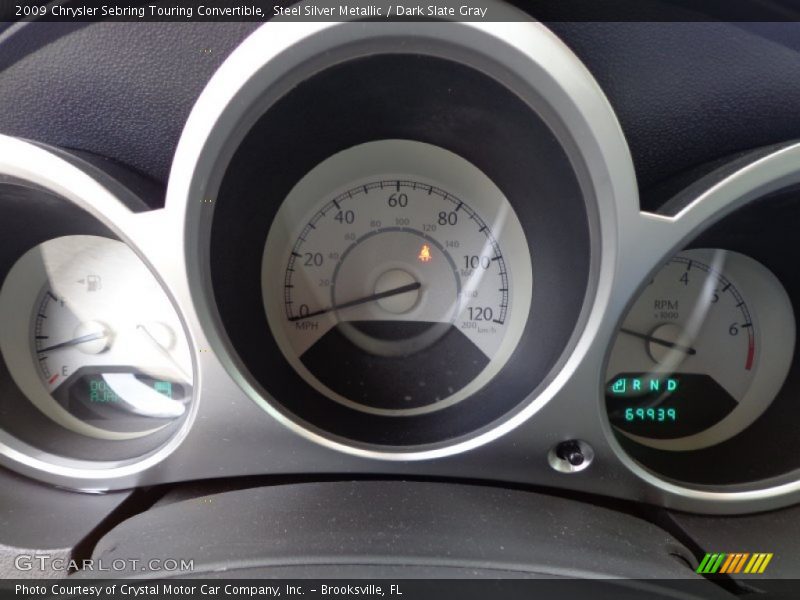 Steel Silver Metallic / Dark Slate Gray 2009 Chrysler Sebring Touring Convertible