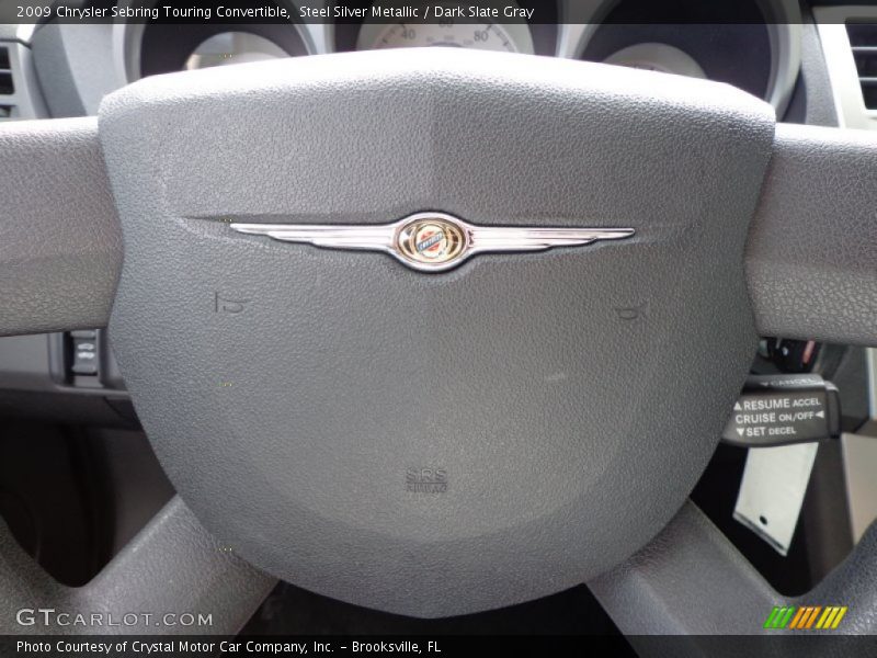 Steel Silver Metallic / Dark Slate Gray 2009 Chrysler Sebring Touring Convertible