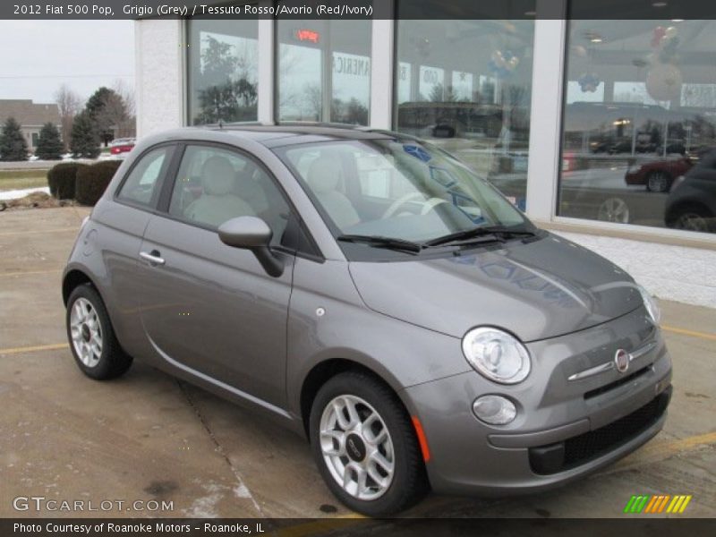 Grigio (Grey) / Tessuto Rosso/Avorio (Red/Ivory) 2012 Fiat 500 Pop