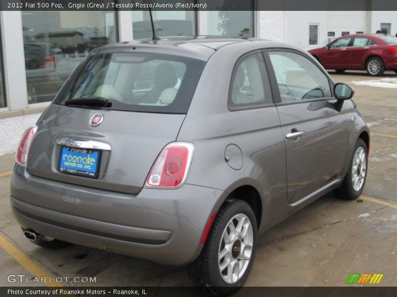 Grigio (Grey) / Tessuto Rosso/Avorio (Red/Ivory) 2012 Fiat 500 Pop