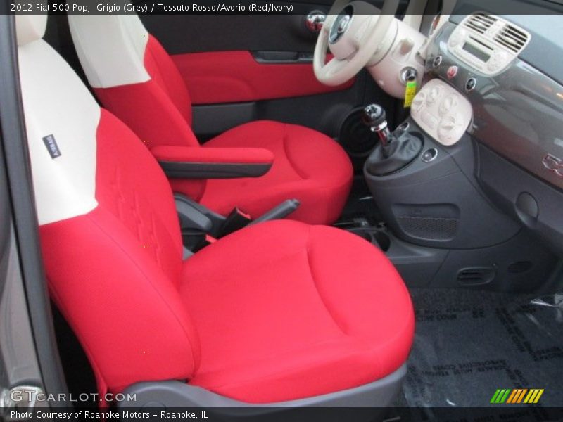 Grigio (Grey) / Tessuto Rosso/Avorio (Red/Ivory) 2012 Fiat 500 Pop