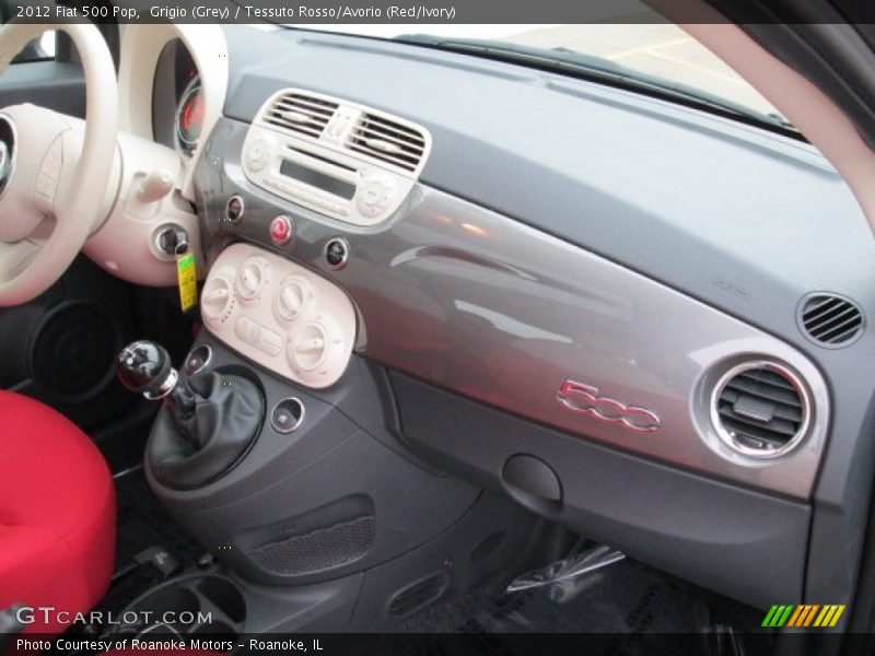 Grigio (Grey) / Tessuto Rosso/Avorio (Red/Ivory) 2012 Fiat 500 Pop