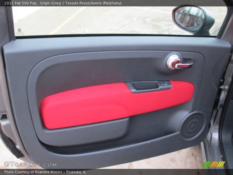 Grigio (Grey) / Tessuto Rosso/Avorio (Red/Ivory) 2012 Fiat 500 Pop