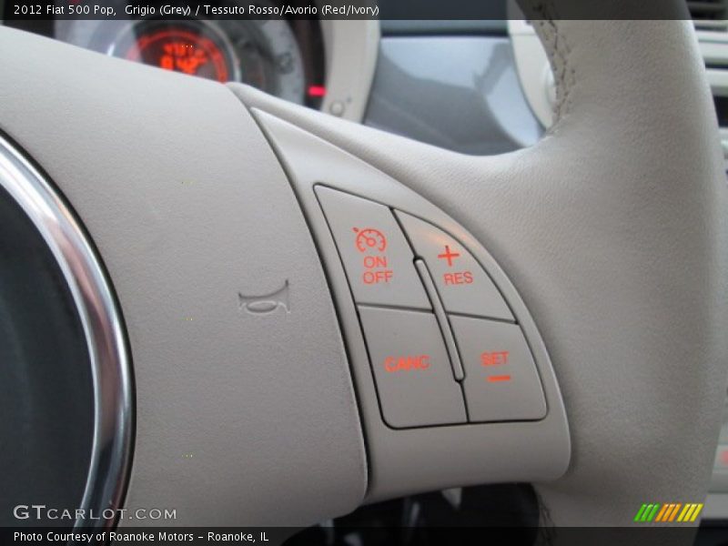 Grigio (Grey) / Tessuto Rosso/Avorio (Red/Ivory) 2012 Fiat 500 Pop