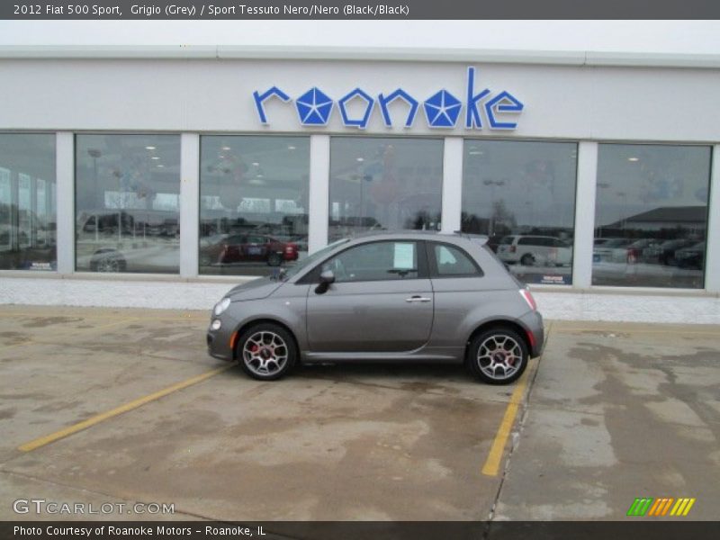 Grigio (Grey) / Sport Tessuto Nero/Nero (Black/Black) 2012 Fiat 500 Sport