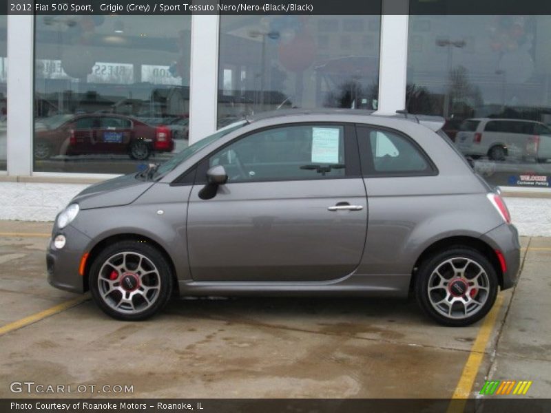 Grigio (Grey) / Sport Tessuto Nero/Nero (Black/Black) 2012 Fiat 500 Sport