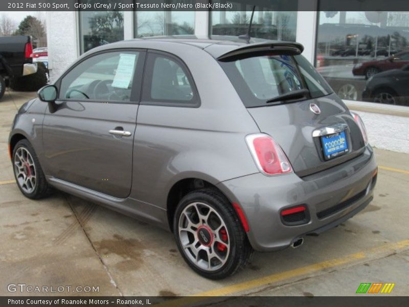 Grigio (Grey) / Sport Tessuto Nero/Nero (Black/Black) 2012 Fiat 500 Sport