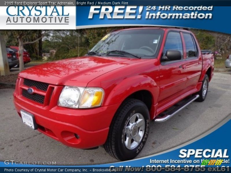 Bright Red / Medium Dark Flint 2005 Ford Explorer Sport Trac Adrenalin