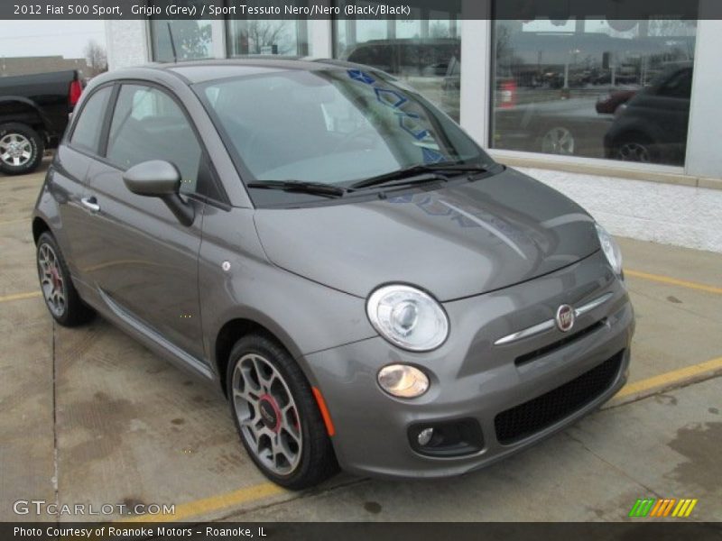 Grigio (Grey) / Sport Tessuto Nero/Nero (Black/Black) 2012 Fiat 500 Sport