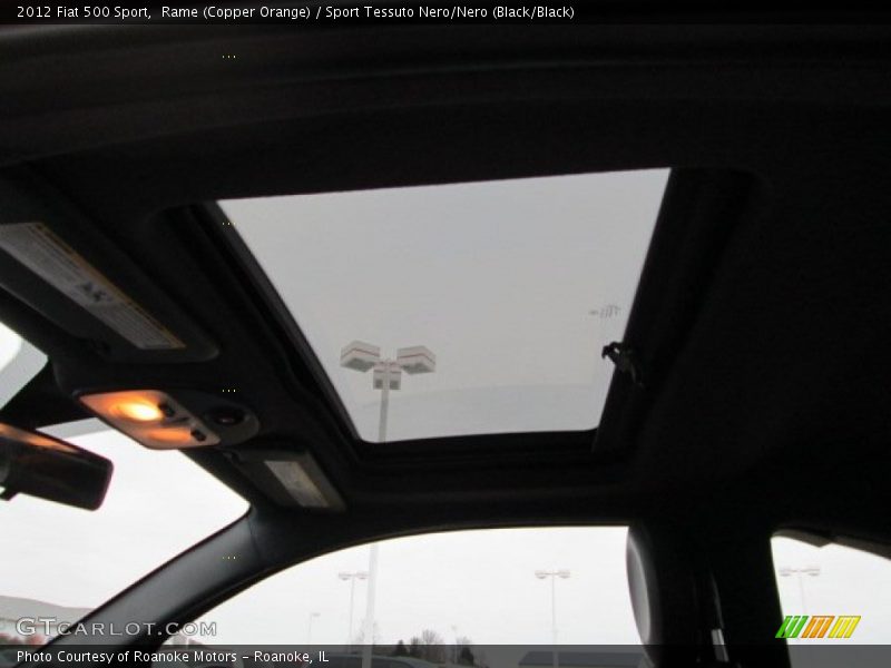 Rame (Copper Orange) / Sport Tessuto Nero/Nero (Black/Black) 2012 Fiat 500 Sport