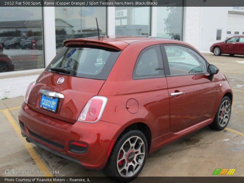 Rame (Copper Orange) / Sport Tessuto Nero/Nero (Black/Black) 2012 Fiat 500 Sport