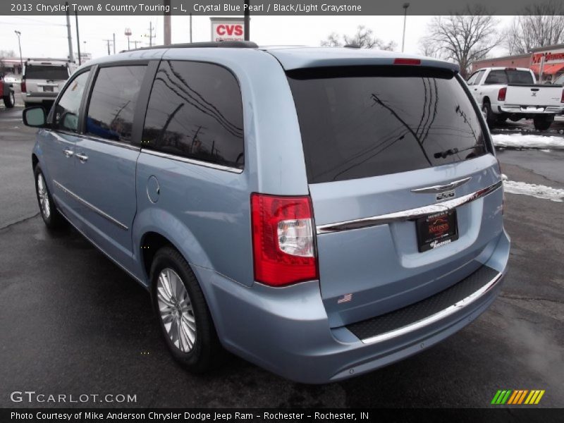 Crystal Blue Pearl / Black/Light Graystone 2013 Chrysler Town & Country Touring - L