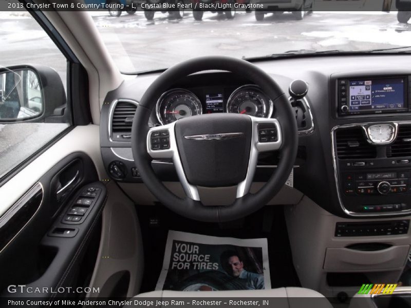 Crystal Blue Pearl / Black/Light Graystone 2013 Chrysler Town & Country Touring - L
