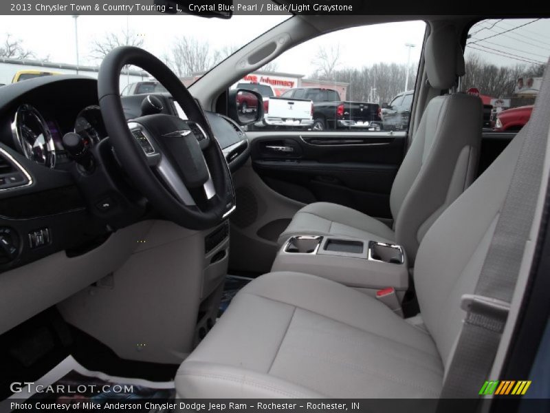 Crystal Blue Pearl / Black/Light Graystone 2013 Chrysler Town & Country Touring - L