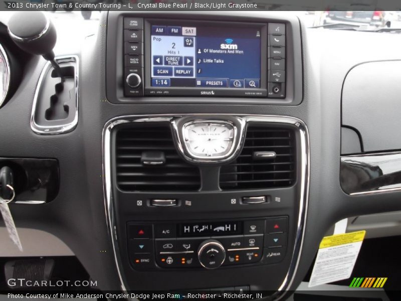 Crystal Blue Pearl / Black/Light Graystone 2013 Chrysler Town & Country Touring - L