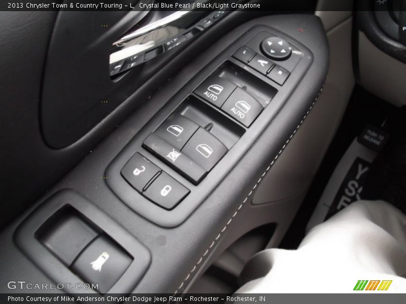 Crystal Blue Pearl / Black/Light Graystone 2013 Chrysler Town & Country Touring - L