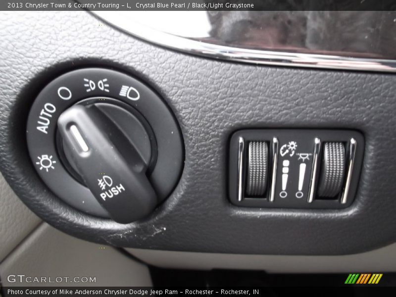 Crystal Blue Pearl / Black/Light Graystone 2013 Chrysler Town & Country Touring - L