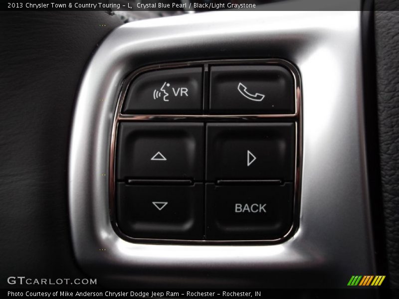 Crystal Blue Pearl / Black/Light Graystone 2013 Chrysler Town & Country Touring - L