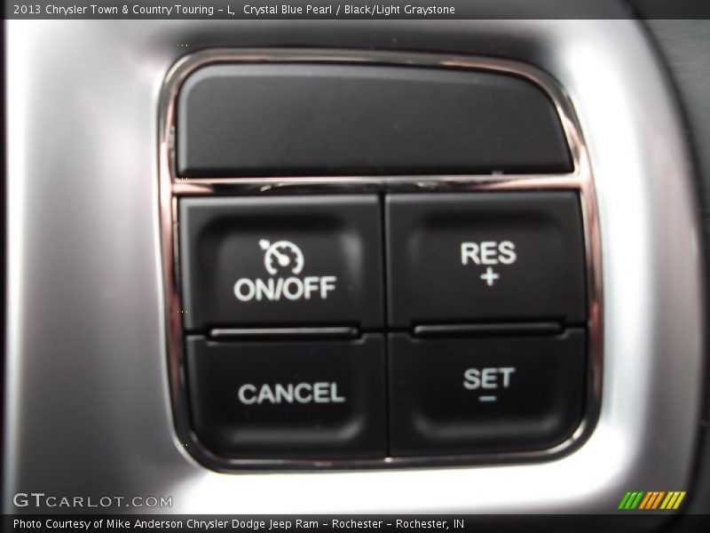 Crystal Blue Pearl / Black/Light Graystone 2013 Chrysler Town & Country Touring - L