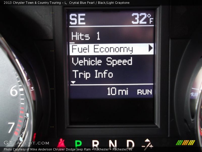 Crystal Blue Pearl / Black/Light Graystone 2013 Chrysler Town & Country Touring - L