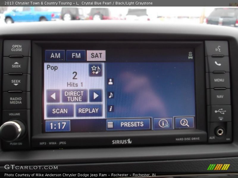 Crystal Blue Pearl / Black/Light Graystone 2013 Chrysler Town & Country Touring - L