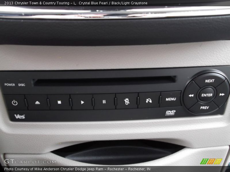 Crystal Blue Pearl / Black/Light Graystone 2013 Chrysler Town & Country Touring - L
