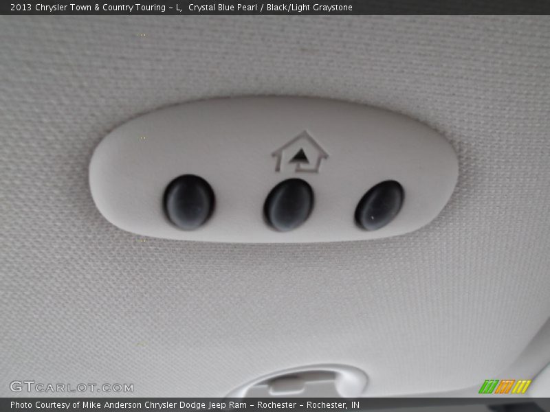 Crystal Blue Pearl / Black/Light Graystone 2013 Chrysler Town & Country Touring - L