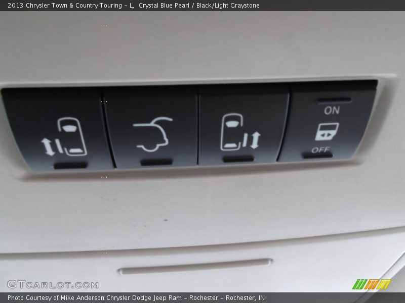 Crystal Blue Pearl / Black/Light Graystone 2013 Chrysler Town & Country Touring - L