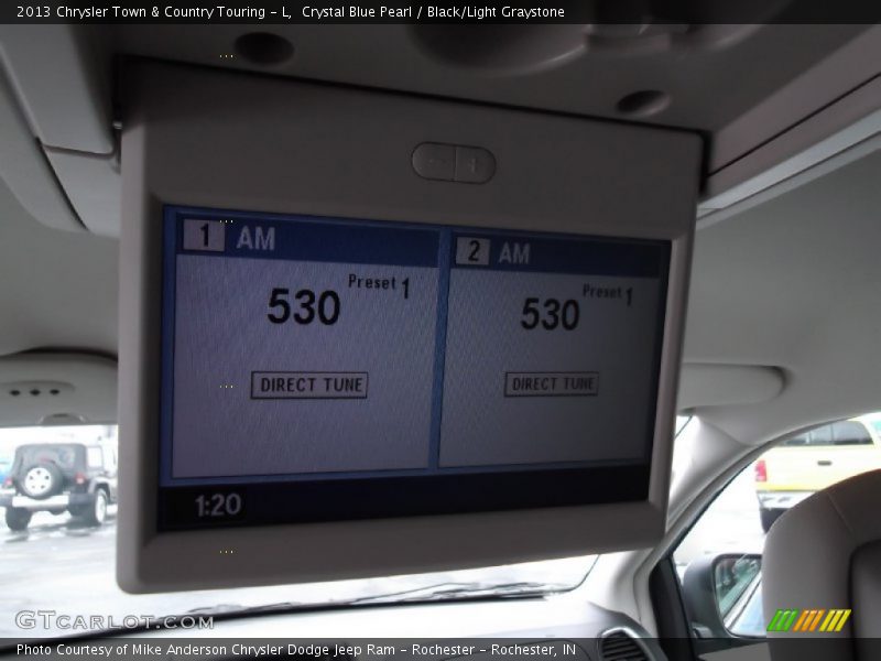 Crystal Blue Pearl / Black/Light Graystone 2013 Chrysler Town & Country Touring - L