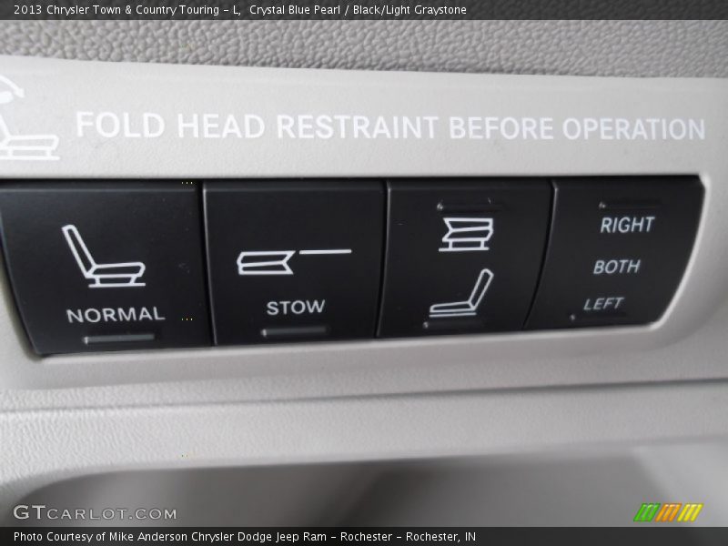 Crystal Blue Pearl / Black/Light Graystone 2013 Chrysler Town & Country Touring - L