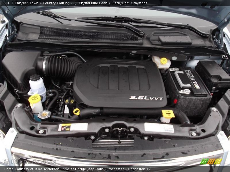 Crystal Blue Pearl / Black/Light Graystone 2013 Chrysler Town & Country Touring - L