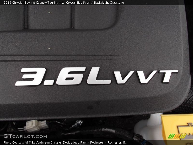 Crystal Blue Pearl / Black/Light Graystone 2013 Chrysler Town & Country Touring - L