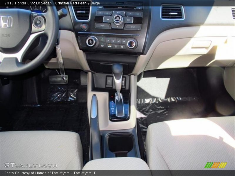 Crimson Red Pearl / Beige 2013 Honda Civic LX Sedan